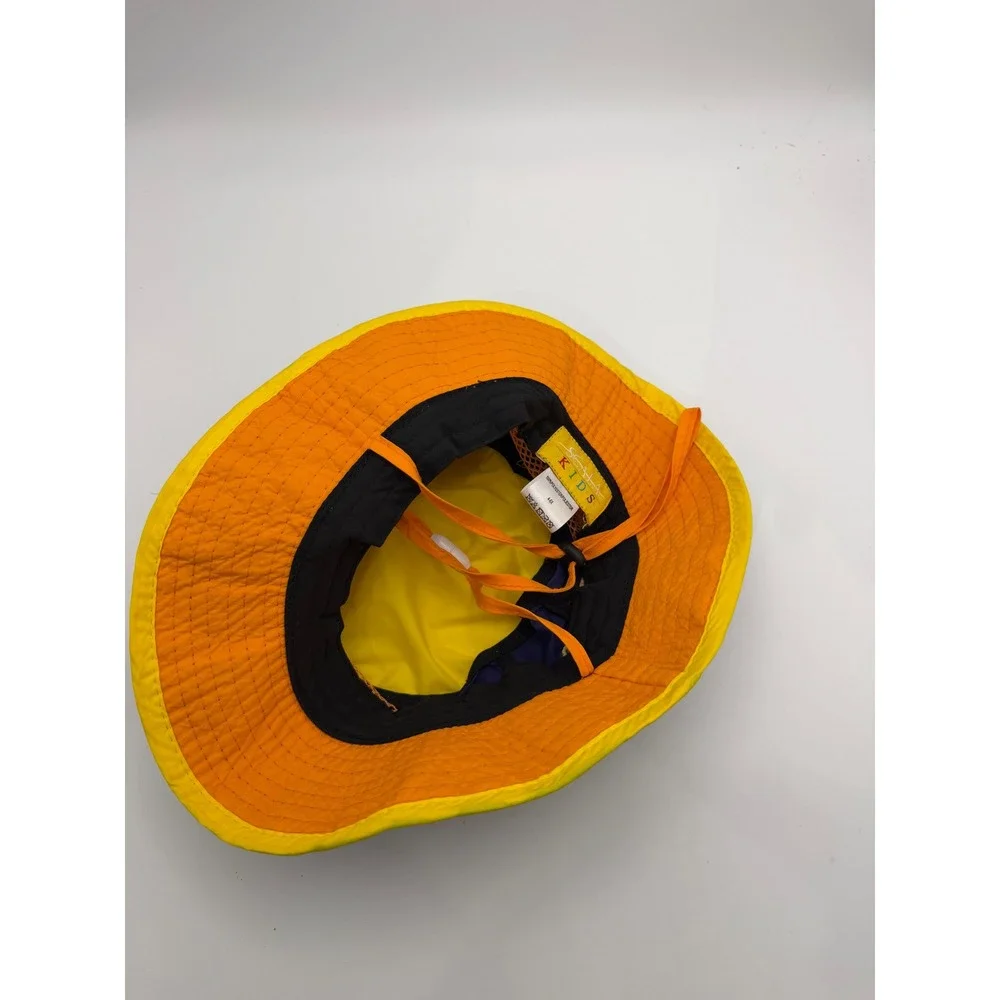 Scala Kids Bucket Hat Yellow Purple Orange Mesh Sun Hat Adjustable Strap 4-6X